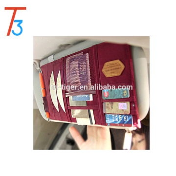 China Multi-purpose Auto Car Sun Visor Organizer Card Storage Holder Pouch Bag
